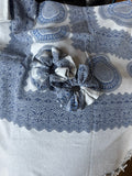 Vintage Blue Cotton Scrunchie