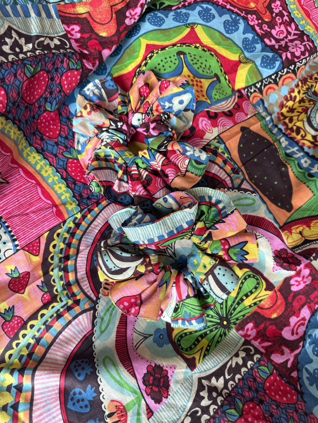 Indian Block Print Cotton Scrunchie